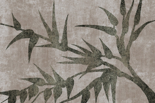 Rustic Moss Green Bamboo Wall Mural Wall Mural