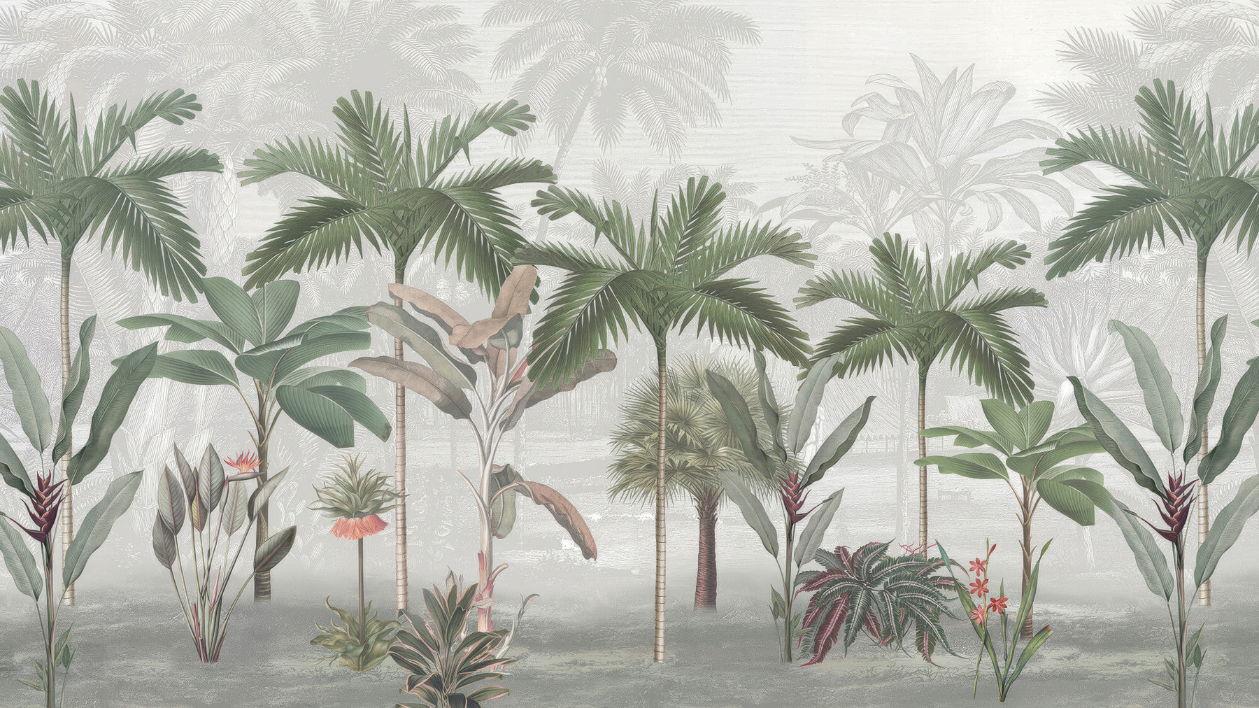 Vintage Tropical Botanical Wall Mural