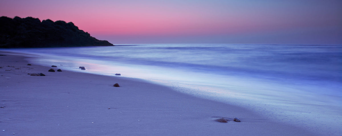 Dusk Over Serene Coastline Wall Mural in your room — zoomed