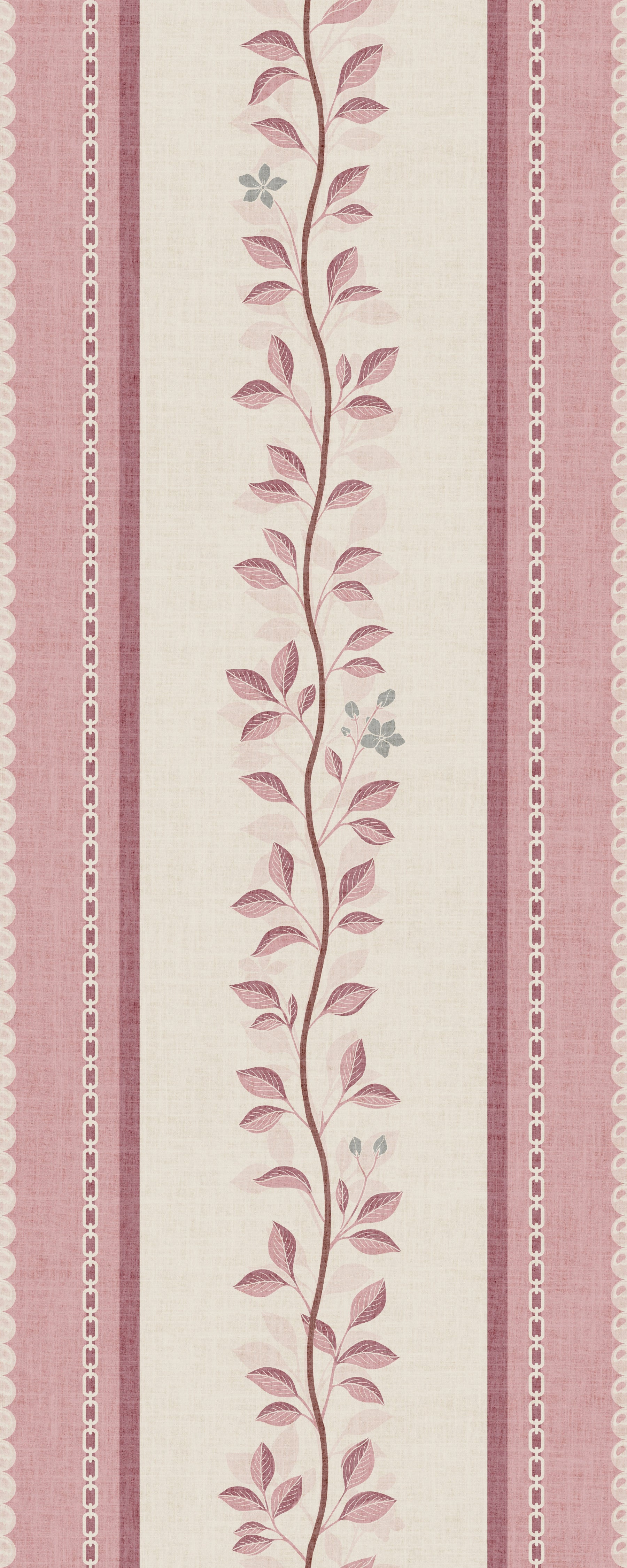 Romantic Creeping Foliage linen panel Wallpaper⁠