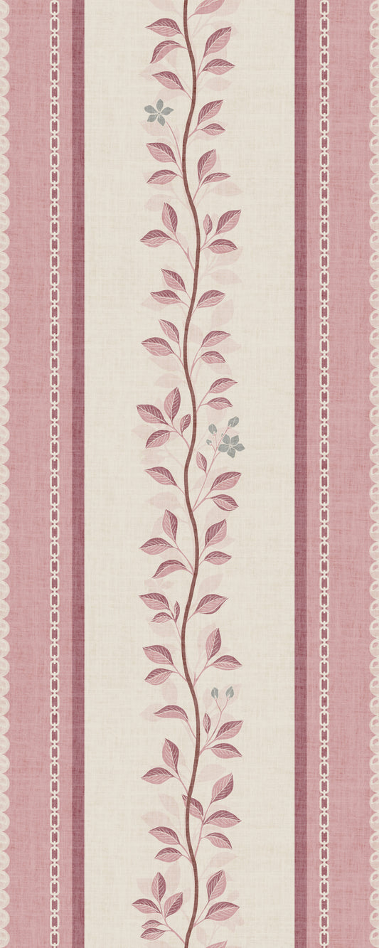 Romantic Creeping Foliage linen panel Wallpaper⁠