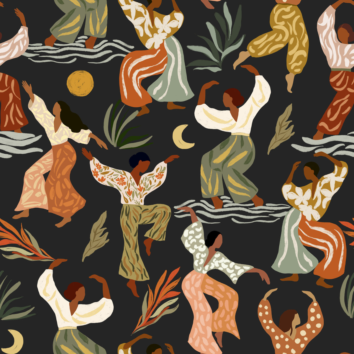 Bohemian Rhythms and Celestial Dance Wallpaper⁠