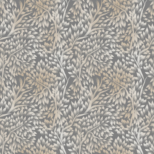 Textured Woodland Birch Leaves Wallpaper⁠