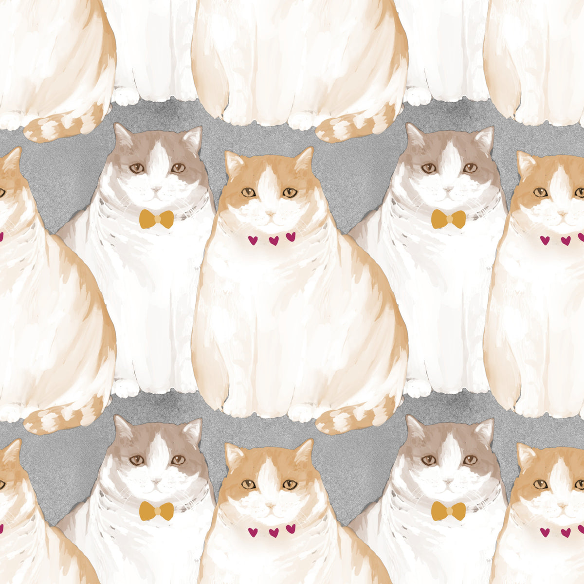 Adorable Chubby Kittens Repeating Wallpaper⁠ in your room