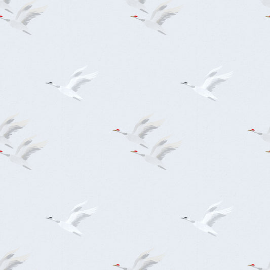 Serene Japanese Crane Flight Wallpaper⁠