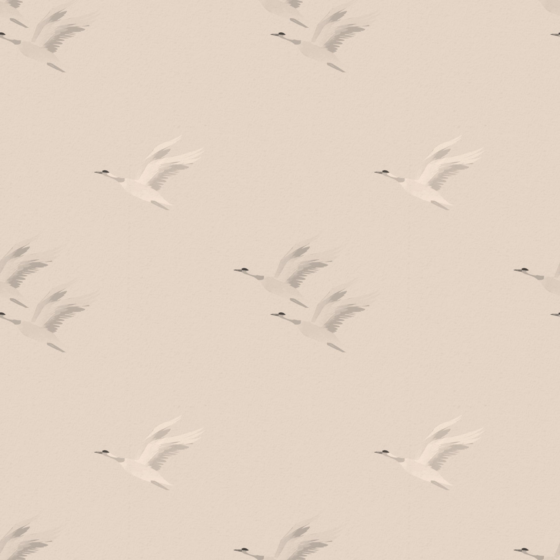 Serene Winged Flight Soft Ochre Pattern Wallpaper⁠