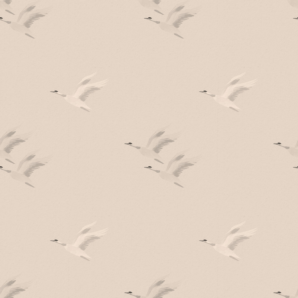 Serene Winged Flight Soft Ochre Pattern Wallpaper⁠ in your room