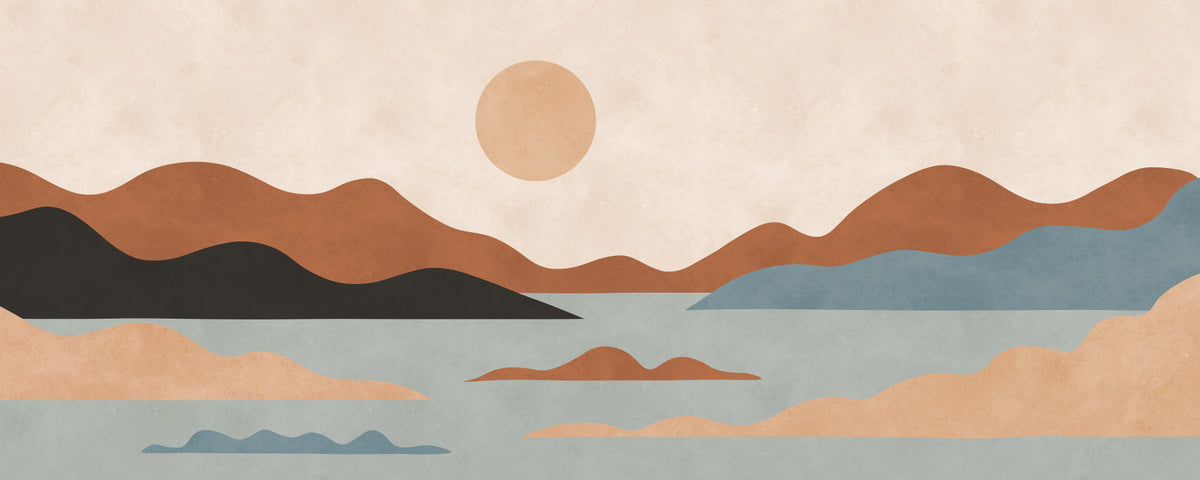Earthy Ridges and Sunlit Calm Wall Mural in your room