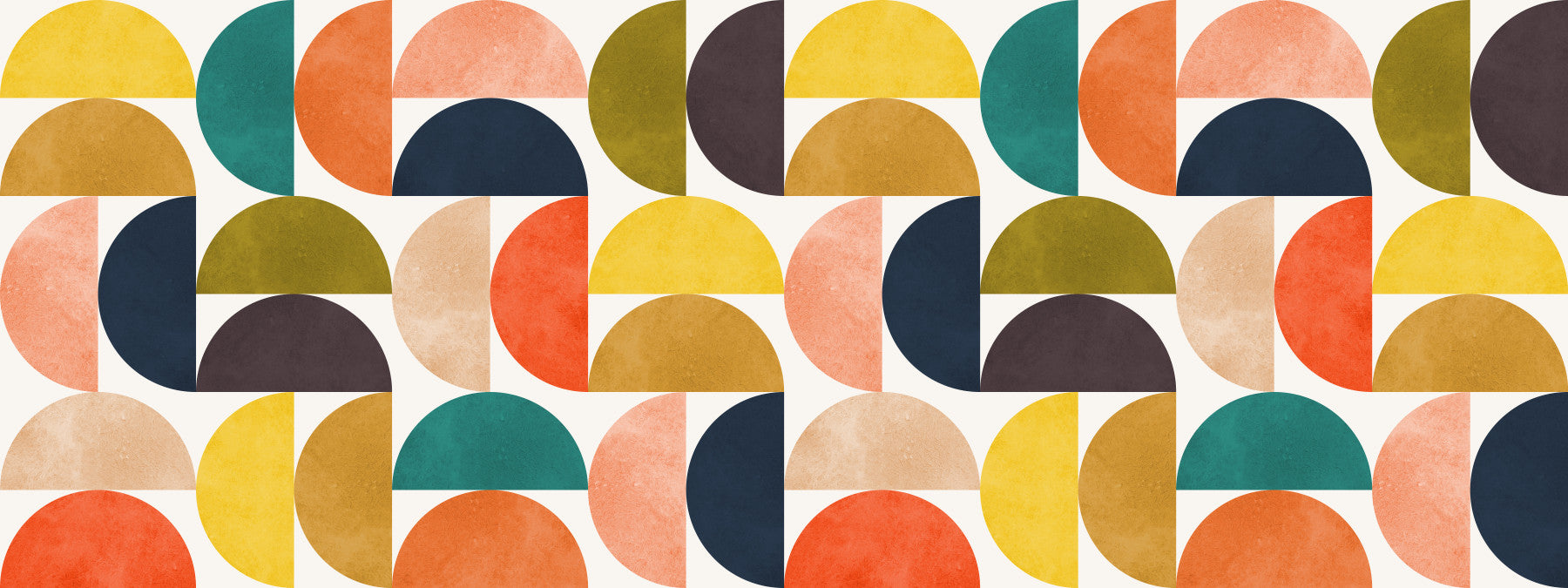 Mid Century Modern Arc Abstract Shapes Wall Mural
