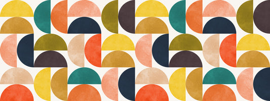 Mid Century Modern Arc Abstract Shapes Wall Mural