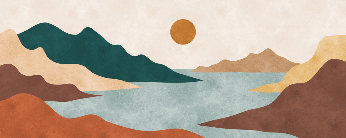 Tranquil Earth Minimalist Landscape Wall Mural