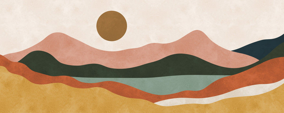 Terracotta Dunes and Golden Sun Wall Mural in your room