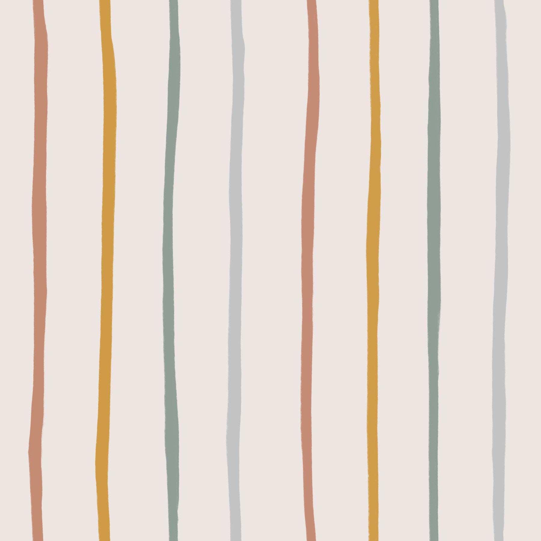 Whimsical Hand Drawn Vertical Stripes Wallpaper⁠