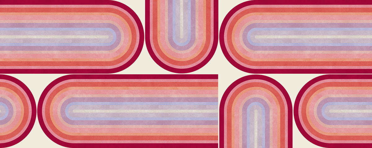 Mid Century Modern Groovy Curves Wall Mural in your room