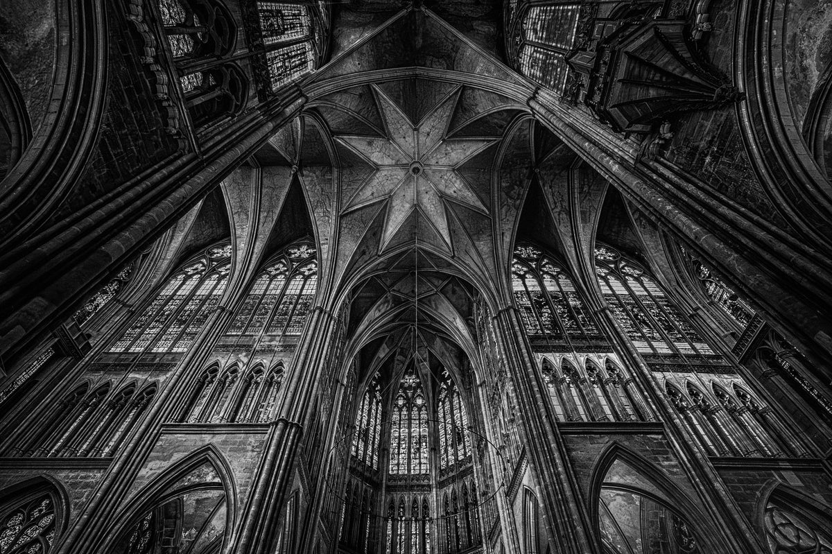 Gothic Vaults of the Cathedral Ceiling Wall Mural in your room — zoomed