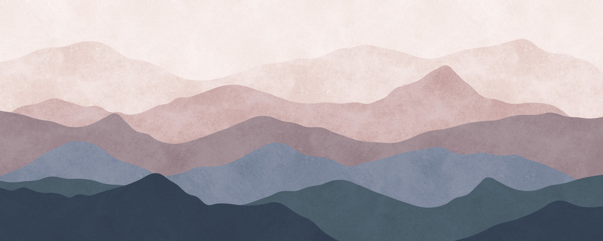 Soft Watercolor Mountain Range Wall Mural
