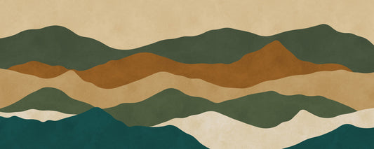 Abstract Earthy Mountain Range Layers Wall Mural