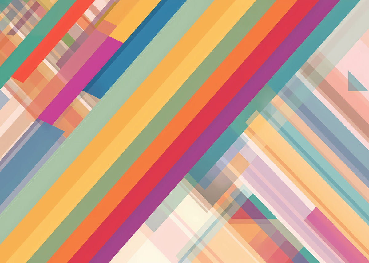 Vibrant Diagonal Stripes Abstract Wall Mural in your room — zoomed