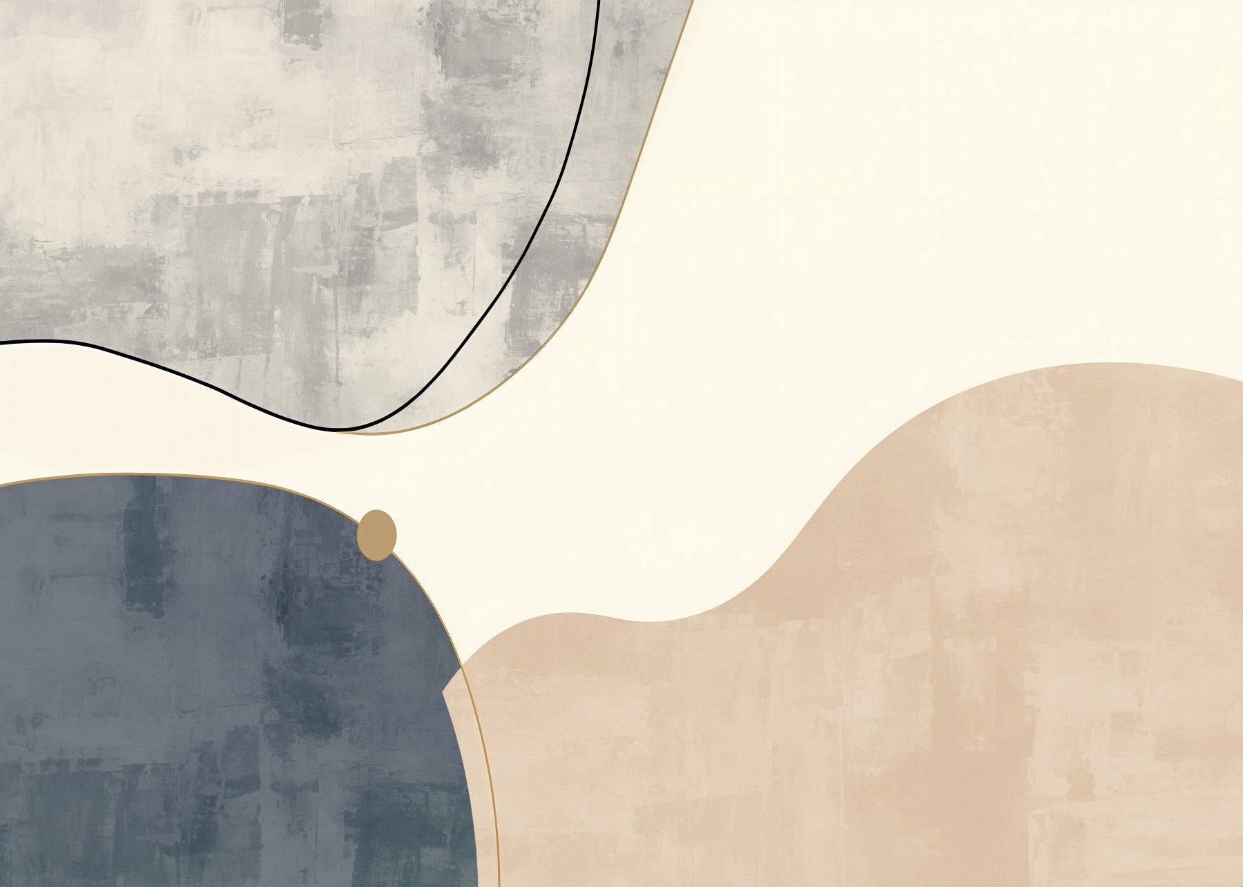 Arte geométrica minimalista com curvas suaves Wall Mural