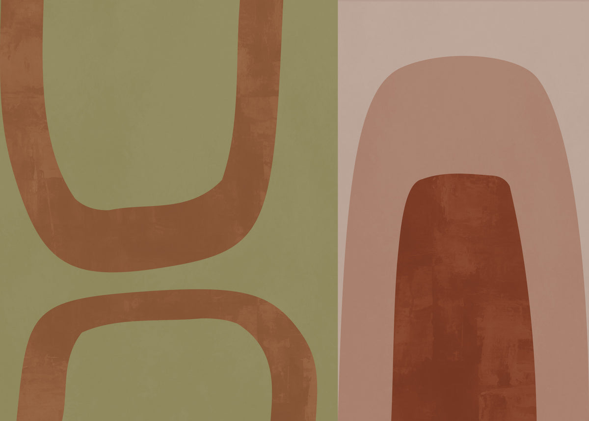 Earthy Abstract Arches Wall Mural in your room