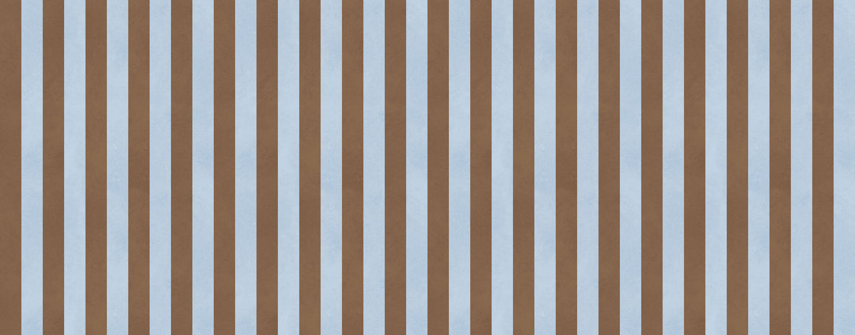 Sky Blue and Earthy Brown Stripes Wall Mural in your room — zoomed