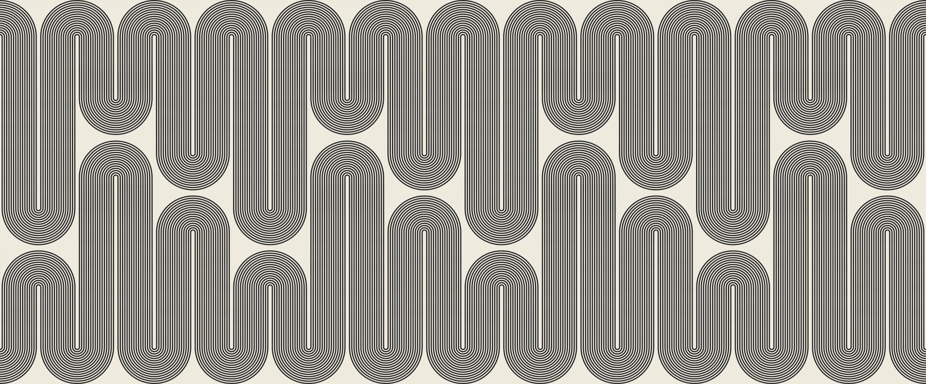 Ondas geométricas monocromáticas Wall Mural