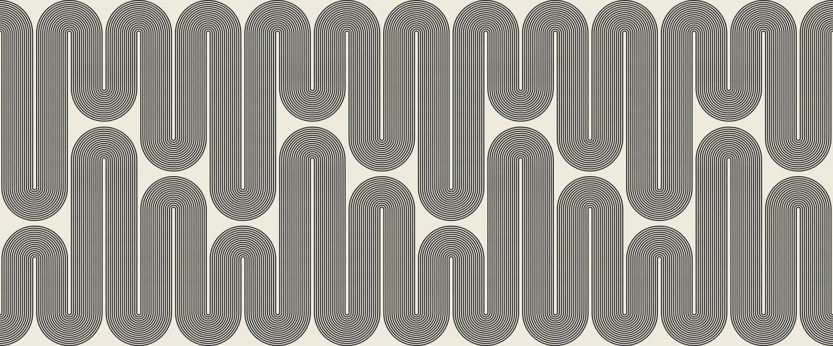 Monochromatic Geometric Waves Wall Mural in your room