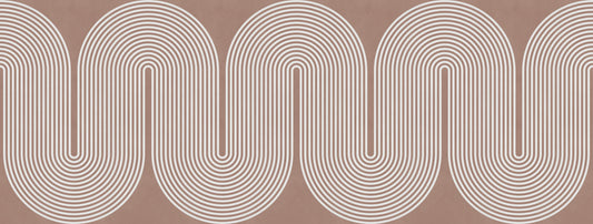 Padrão minimalista de linhas onduladas em terracota Wall Mural