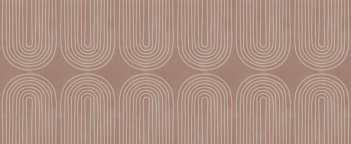 Terracotta Arched Line Motif Wall Mural in your room