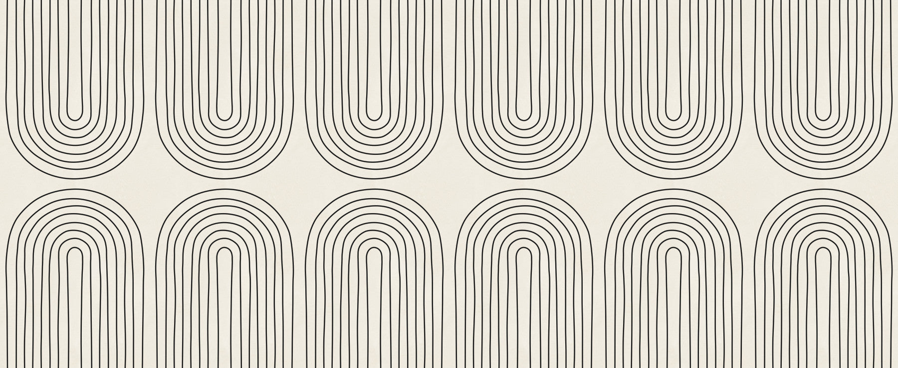 Padrão minimalista de arte linear em arco Wall Mural