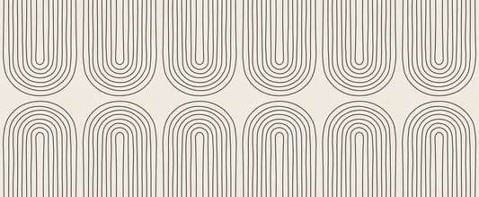 Padrão minimalista de arte linear em arco Wall Mural