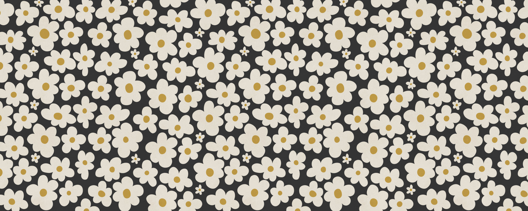 Retro Floral Bloom Pattern Wall Mural
