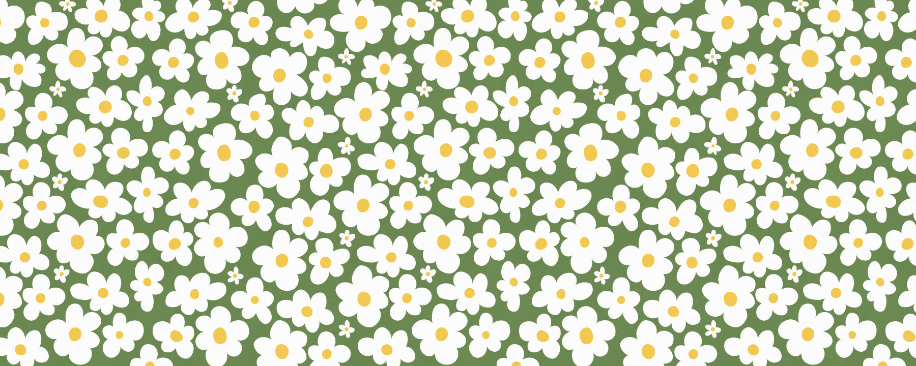 Retro Daisy Meadow Wall Mural