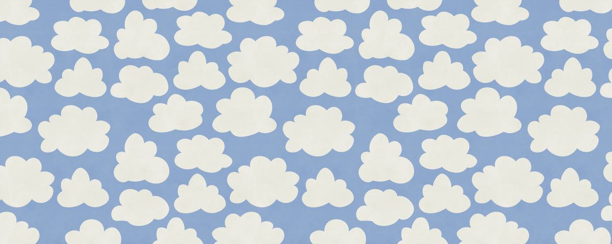 Dreamy Sky Clouds Pattern Wall Mural in your room — zoomed