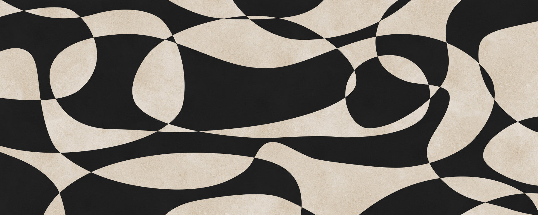 Abstract Cream and Charcoal Interplay Wall Mural
