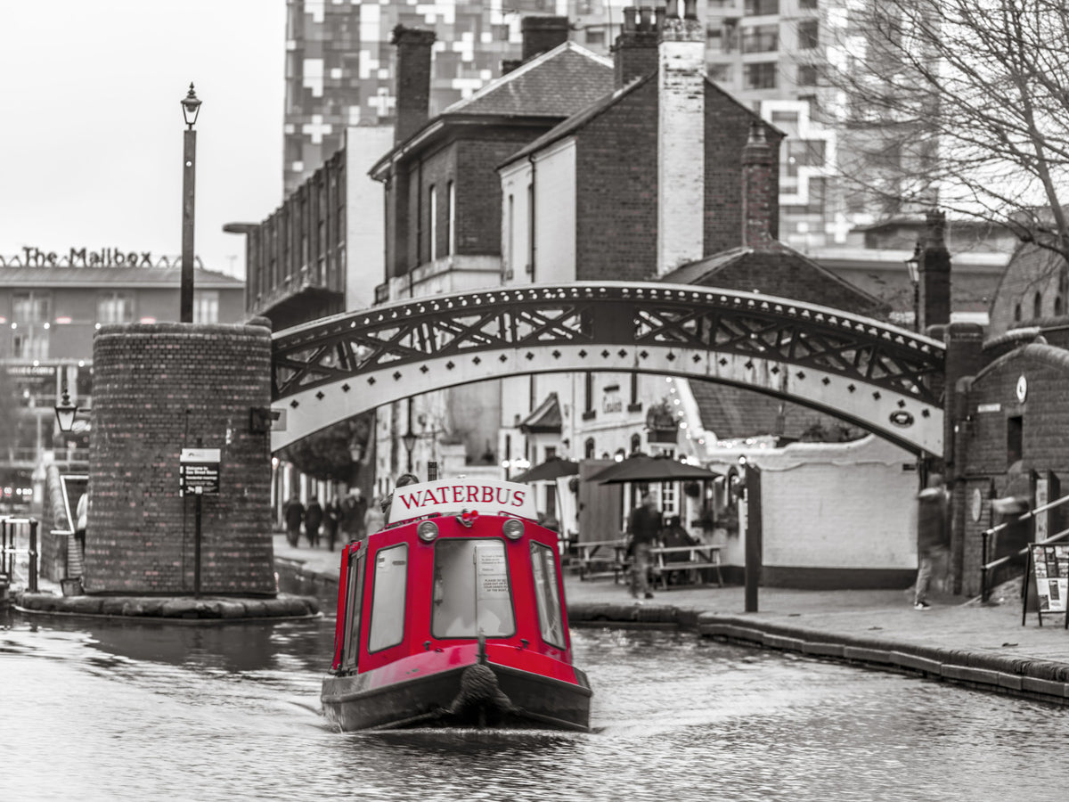 Crimson Canal Cruiser Wall Mural in your room