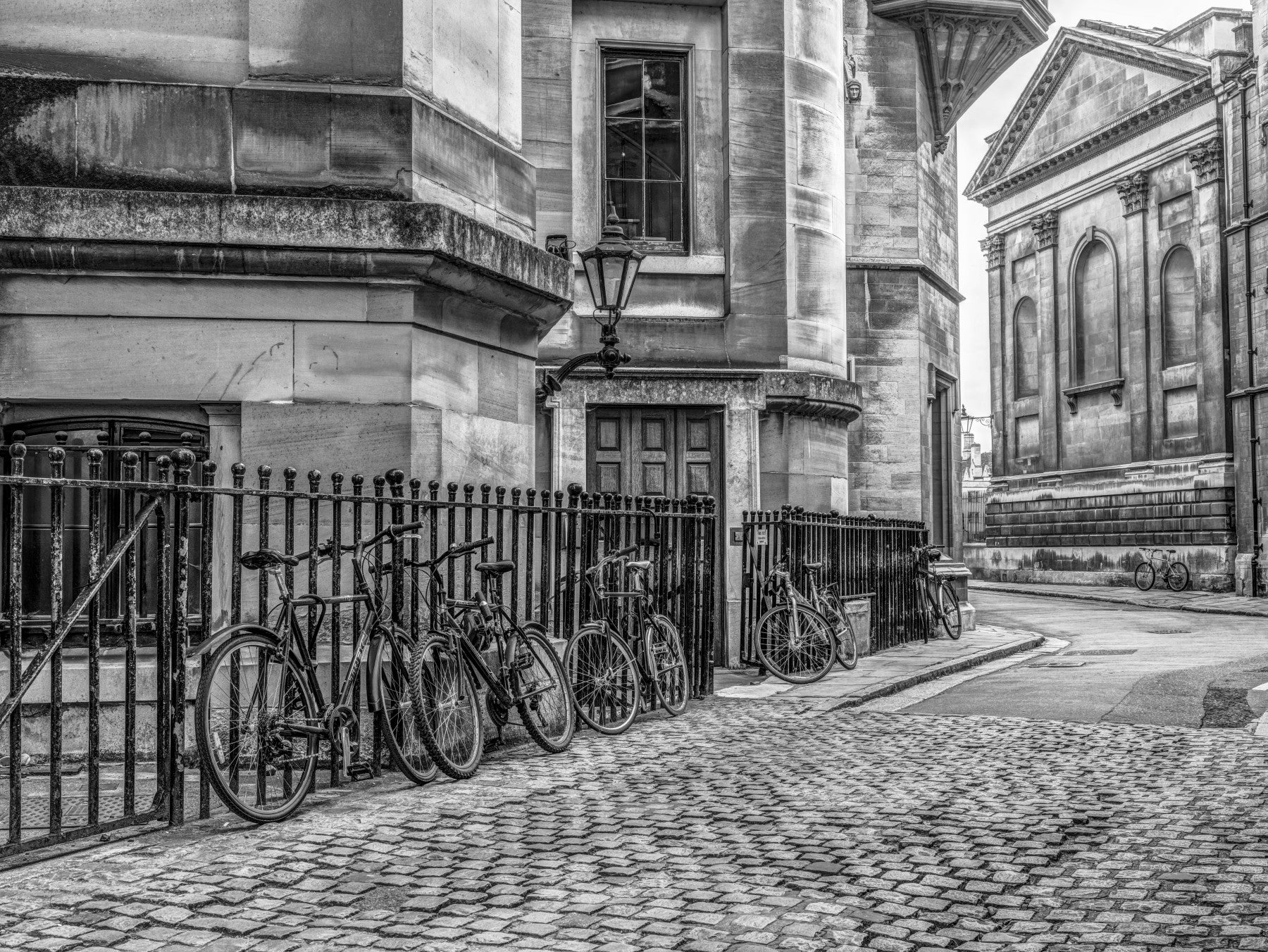 Cobbled Street and Cycles Wall Mural
