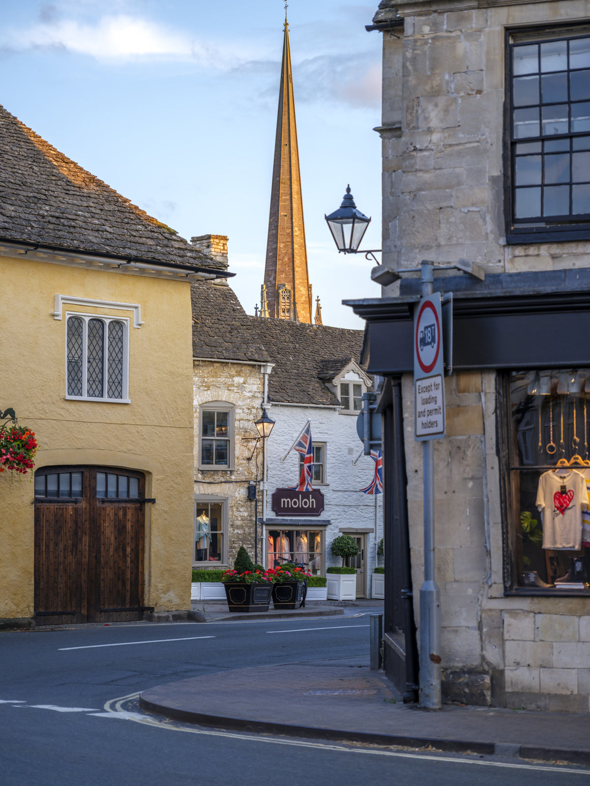 Old English Market Town Streetscape Wall Mural in your room