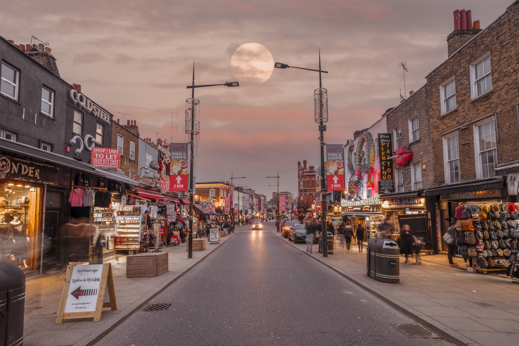 London Street Twilight Scene Wall Mural