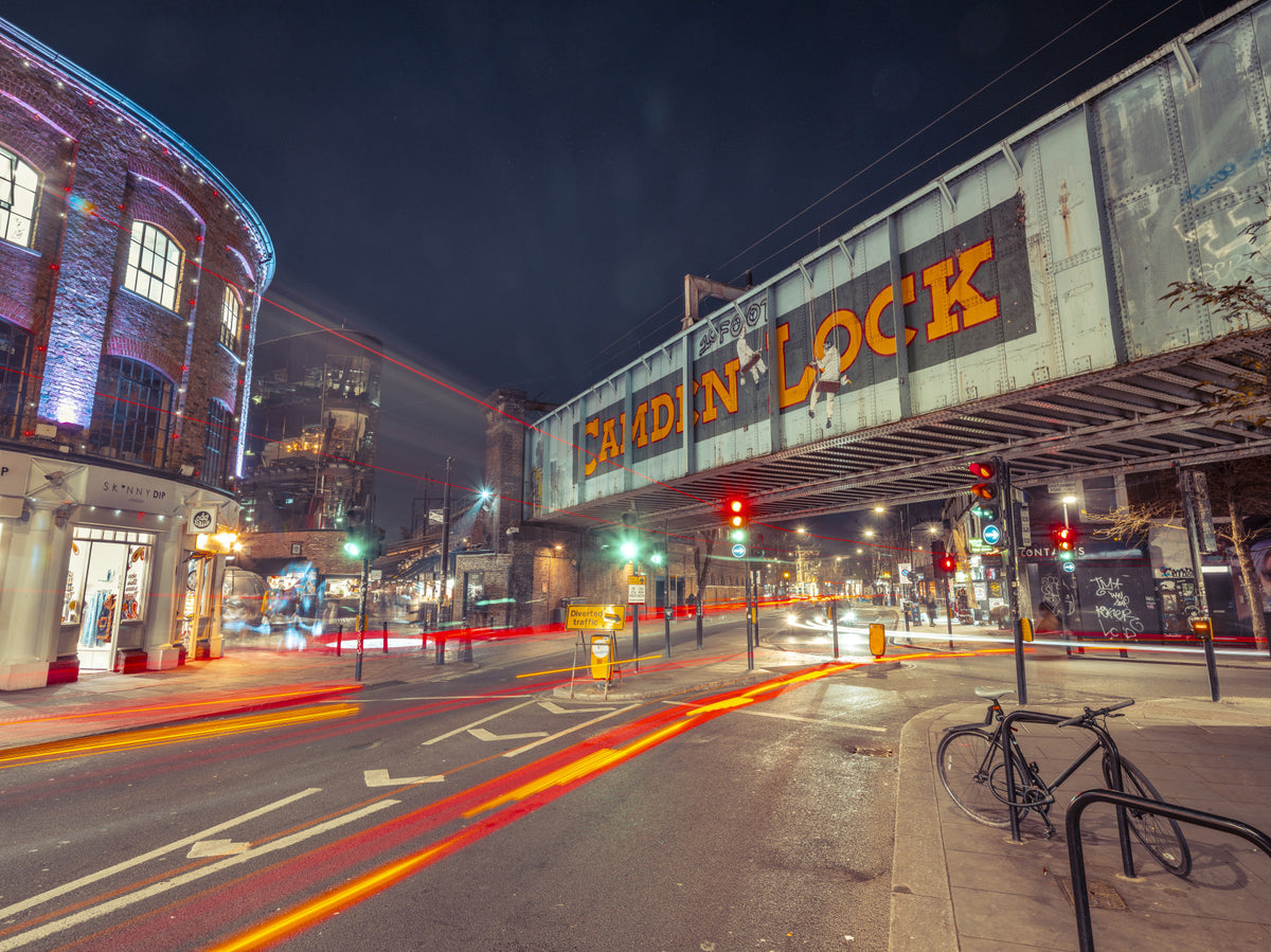 London Camden Night Bridge Wall Mural in your room — zoomed
