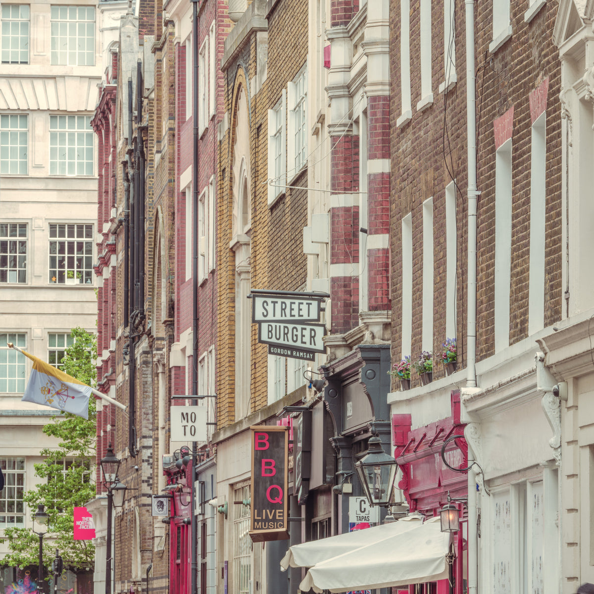 Urban London Streetscape Wall Mural in your room — zoomed
