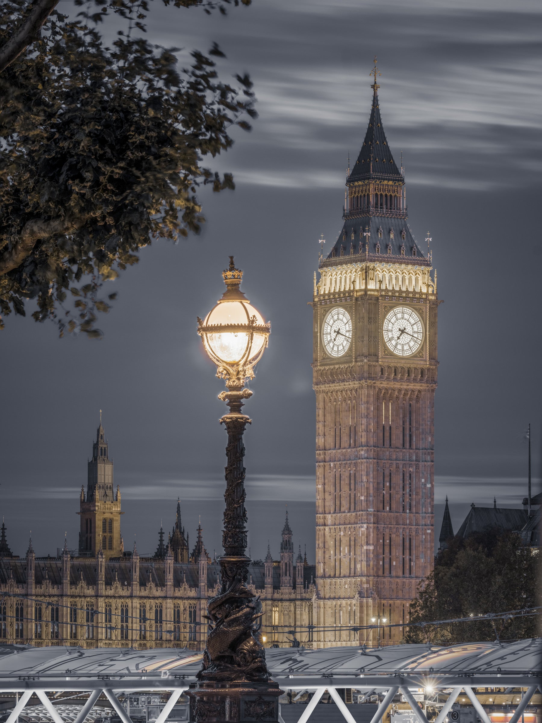 London Clock Tower Twilight Scene Wall Mural