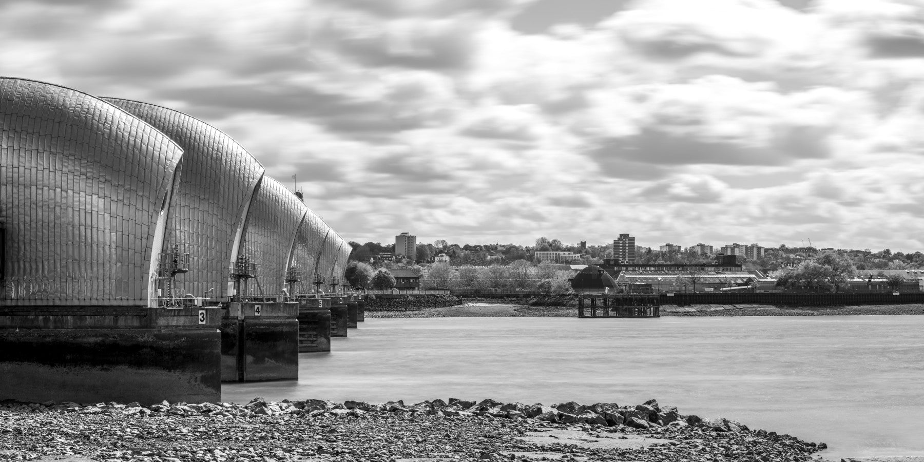 Thames Flood Barrier View Wall Mural