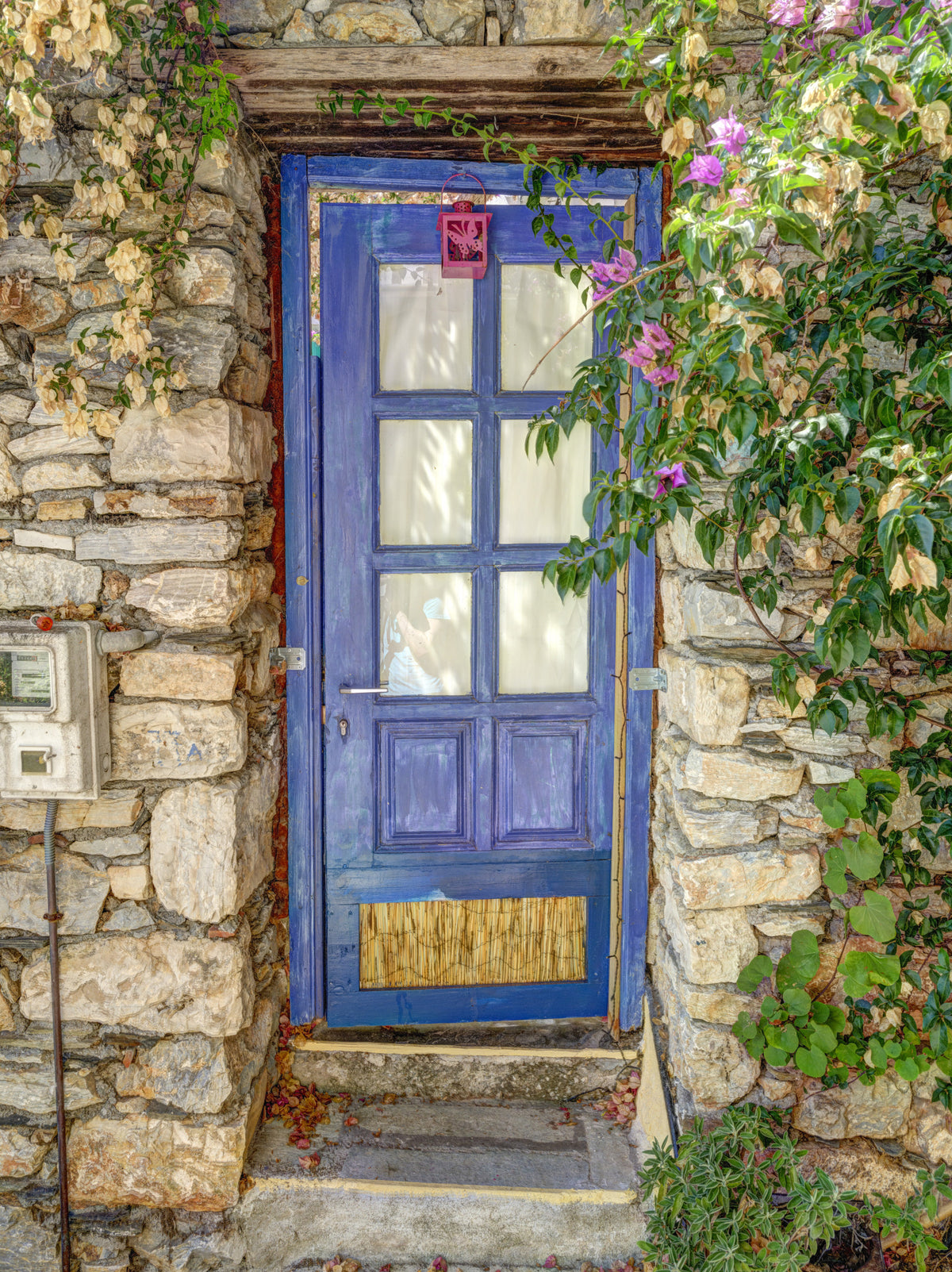 Mediterranean Blue Doorway Wall Mural in your room — zoomed