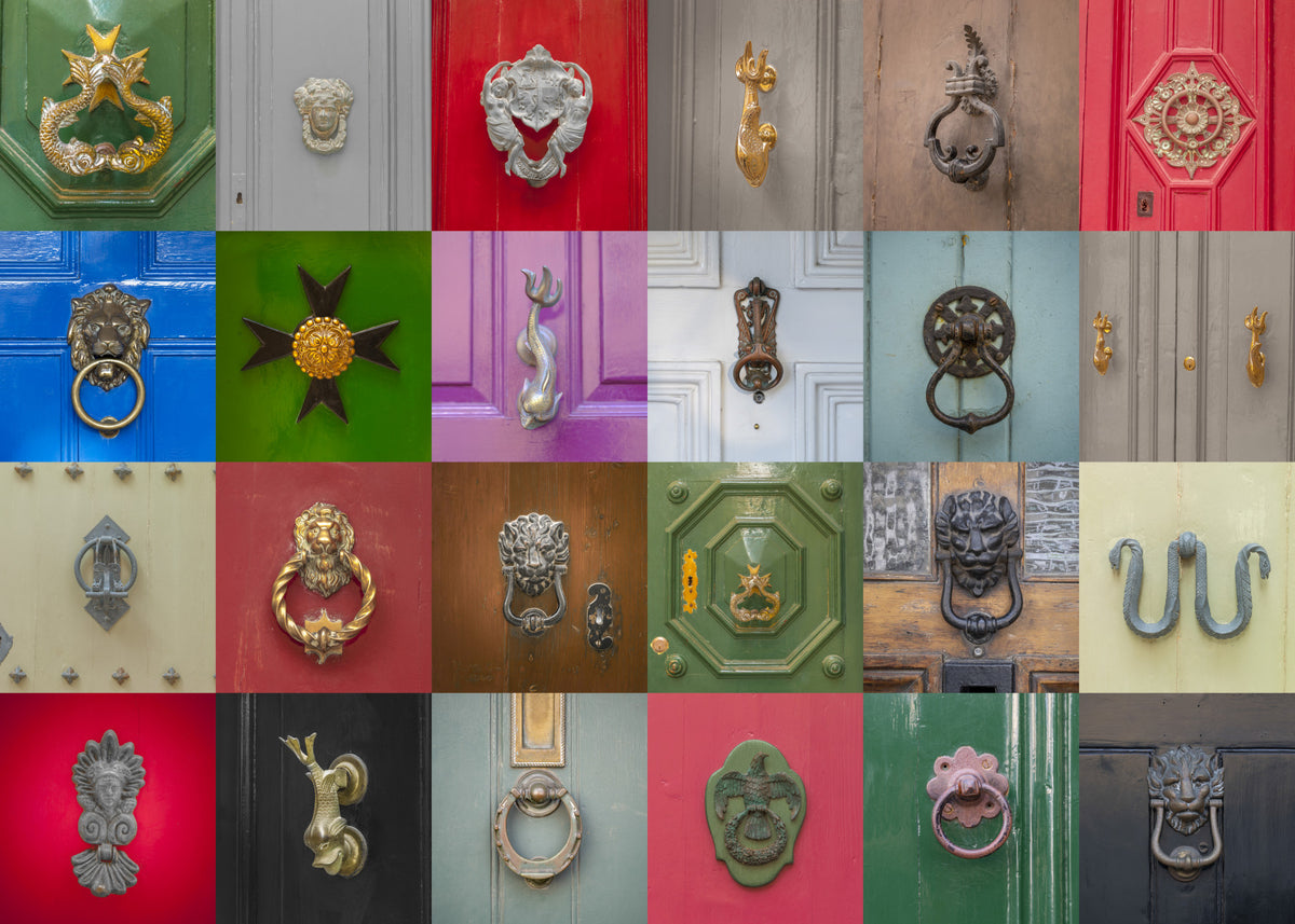 Classic Door Knockers Mosaic Wall Mural in your room