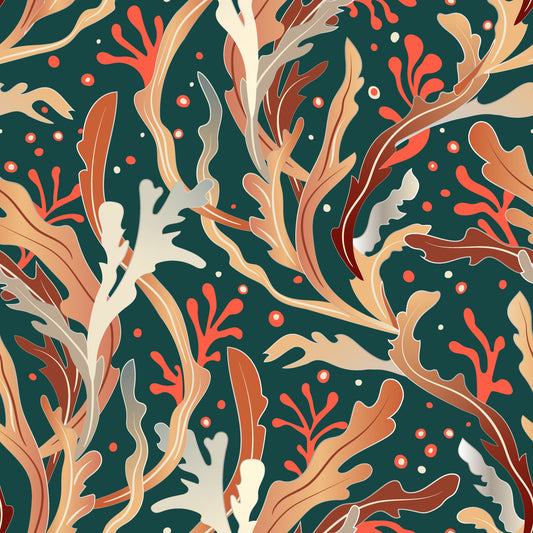 Abstract Seaweed Foliage Wallpaper⁠