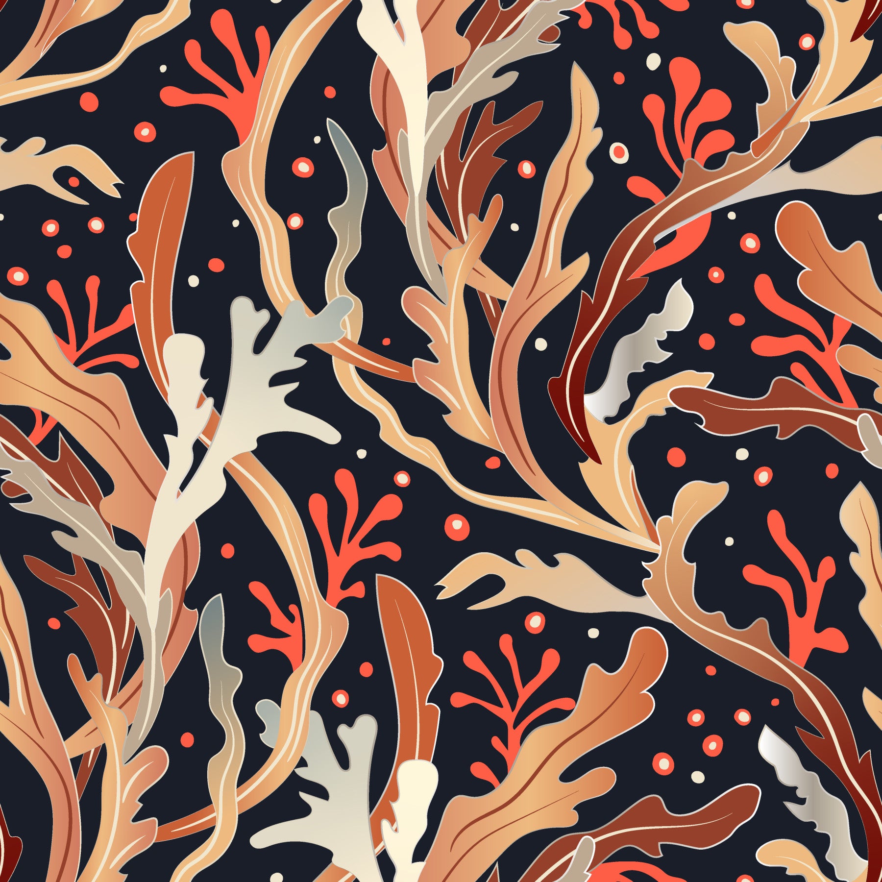 Abstract Foliage Silhouette Wallpaper⁠ in your room — zoomed