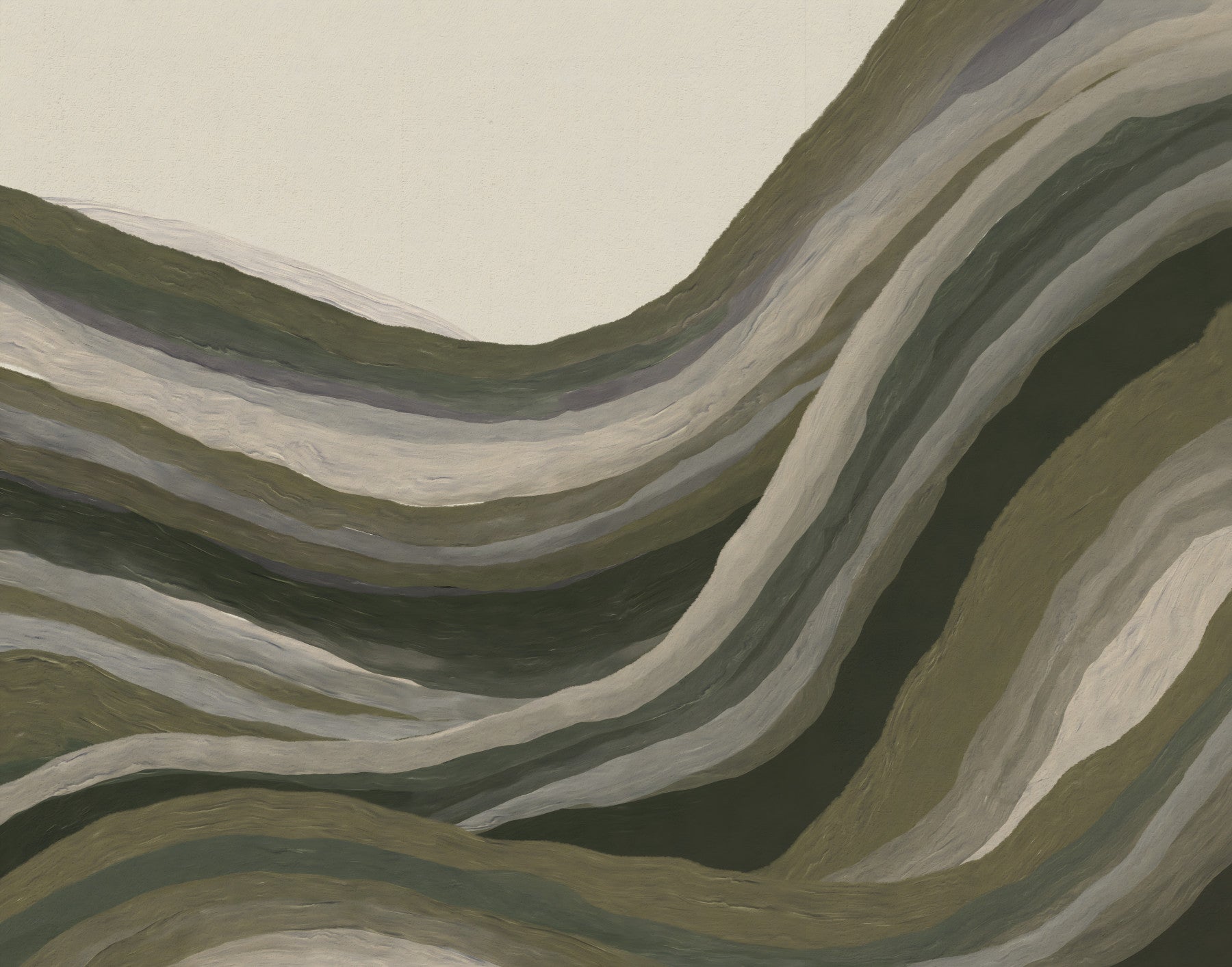Olive Sage Rolling Hills Wall Mural