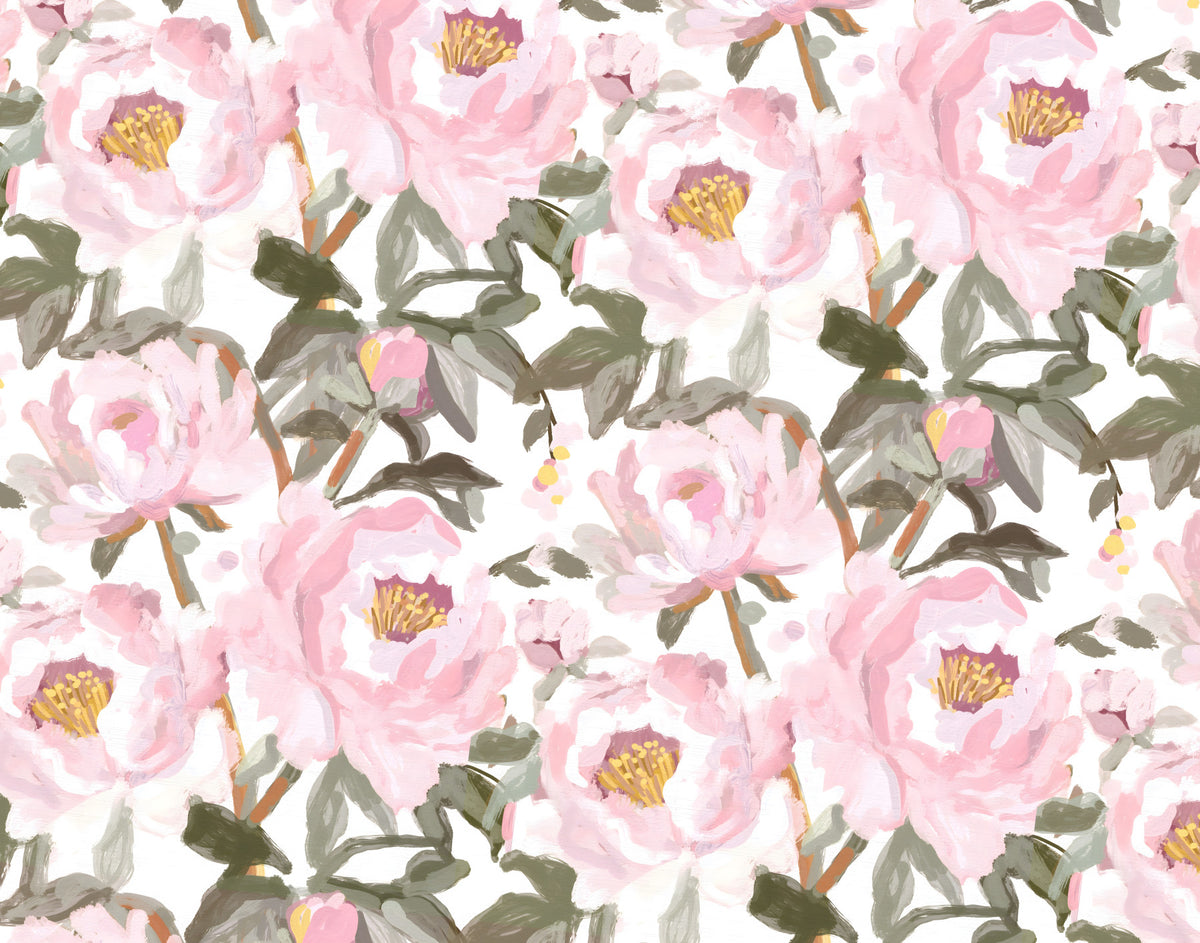 Soft Pink Peony Garden Wallpaper⁠ in your room