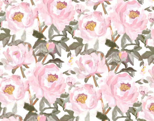Soft Pink Peony Garden Wallpaper⁠